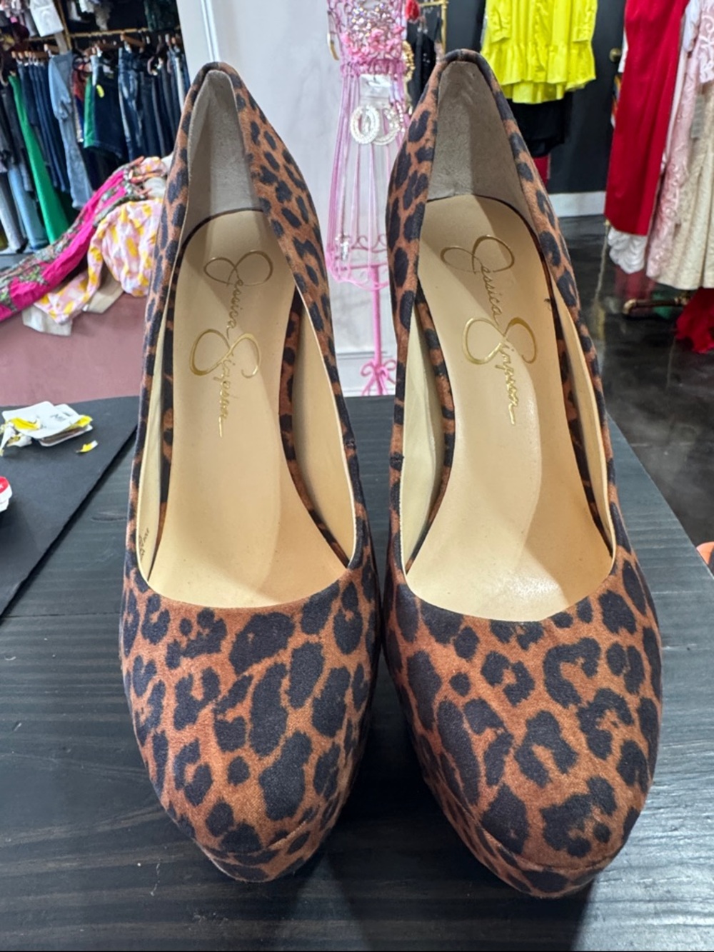 Jessica Simpson Leopard-Print Platform Pumps - tan/black